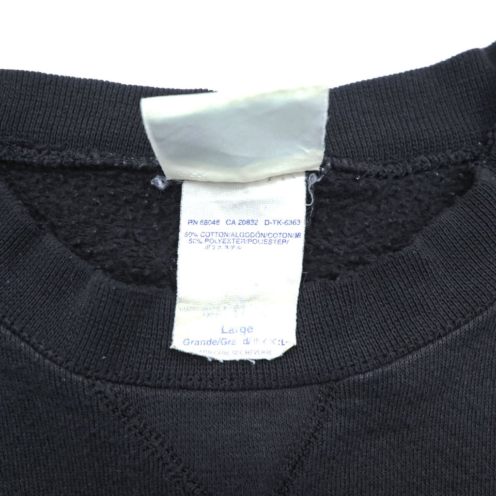 DISCUS ATHLETIC 90s Vintage USA Made V-insert Blank Sweatshirt L Black