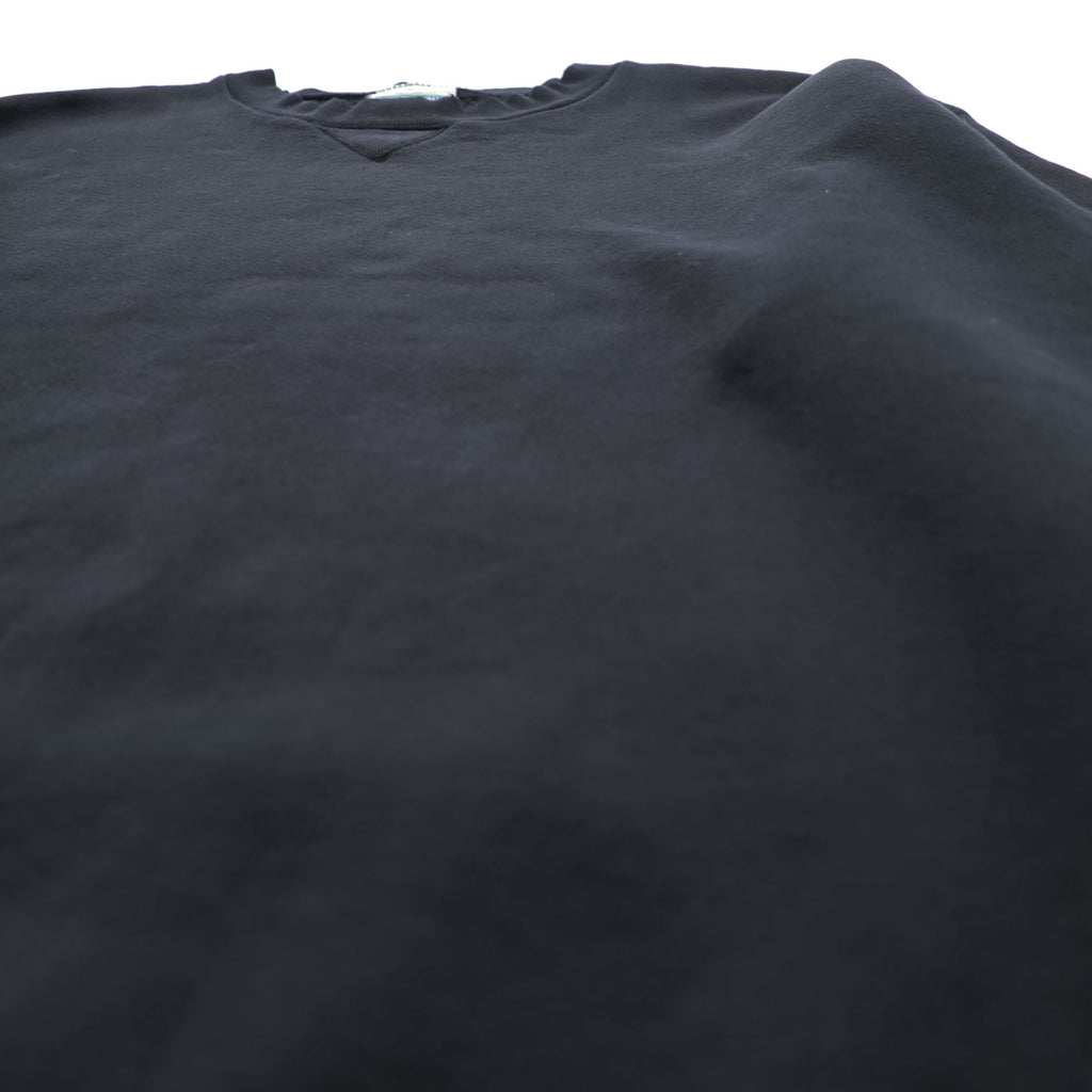 DISCUS ATHLETIC 90s Vintage USA Made V-insert Blank Sweatshirt L Black