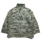 USAF APECS ABU Tiger Stripe Camo Parka Medium Regular Hooded Waterproof Nylon Military Jacket Propper