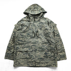 USAF APECS ABU Tiger Stripe Camo Parka Medium Regular Hooded Waterproof Nylon Military Jacket Propper