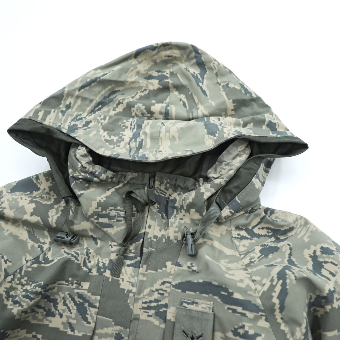 USAF APECS ABU Tiger Stripe Camo Parka Medium Regular Hooded Waterproof Nylon Military Jacket Propper