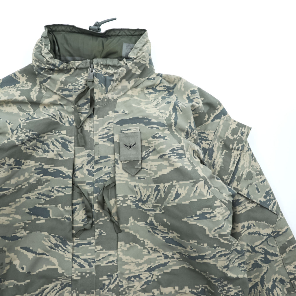 USAF APECS ABU Tiger Stripe Camo Parka Medium Regular Hooded Waterproof Nylon Military Jacket Propper