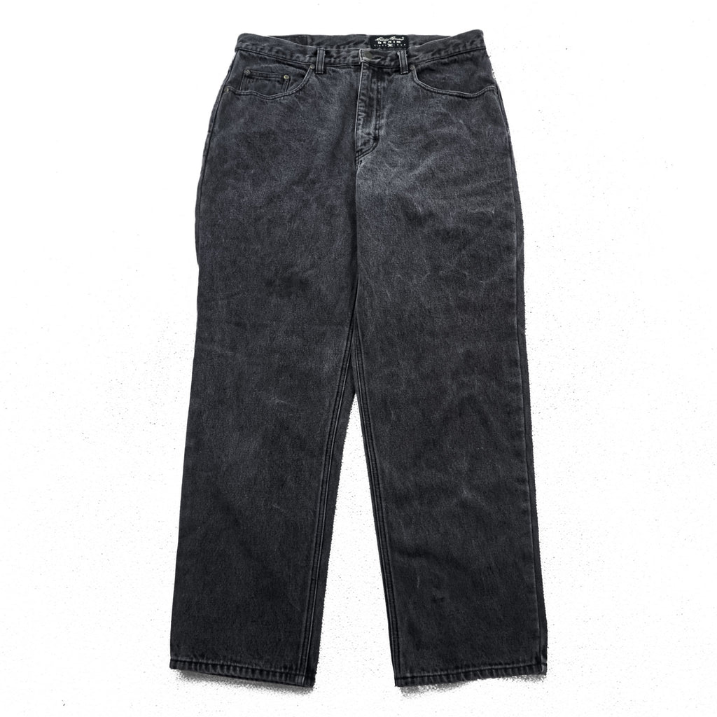 Eddie Bauer 90s Vintage Denim Jeans L Black Flannel Liner