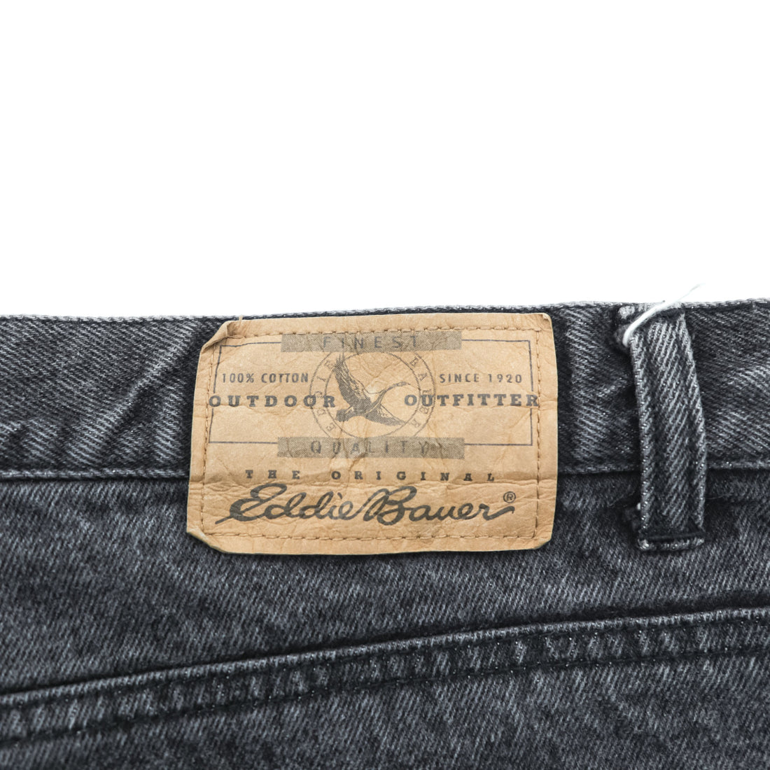 Eddie Bauer 90s Vintage Denim Jeans L Black Flannel Liner