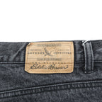 Eddie Bauer 90s Vintage Denim Jeans L Black Flannel Liner