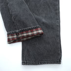 Eddie Bauer 90s Vintage Denim Jeans L Black Flannel Liner