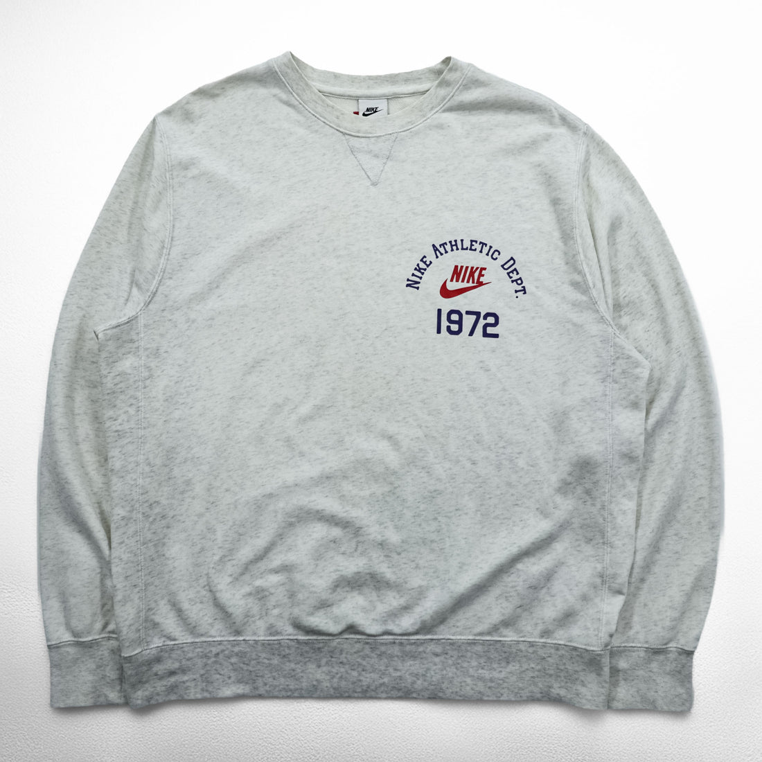 NIKE クラブフリース Club Fleece Crewneck 前V スウェット トレーナー L グレー Birch Heather