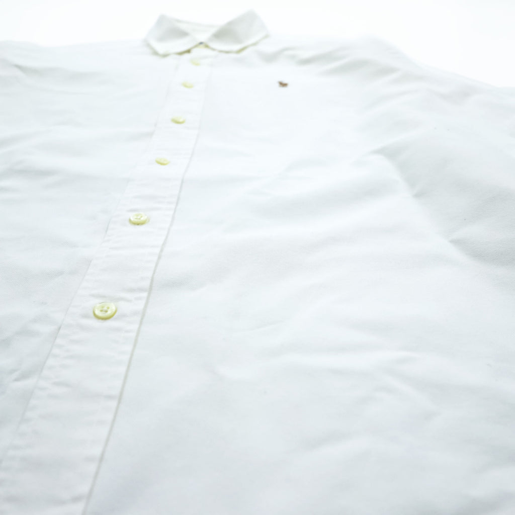 Ralph Lauren 90s Vintage Long-Sleeve Button-Down Shirt, Size L, White Oxford, Small Pony Logo Embroidery