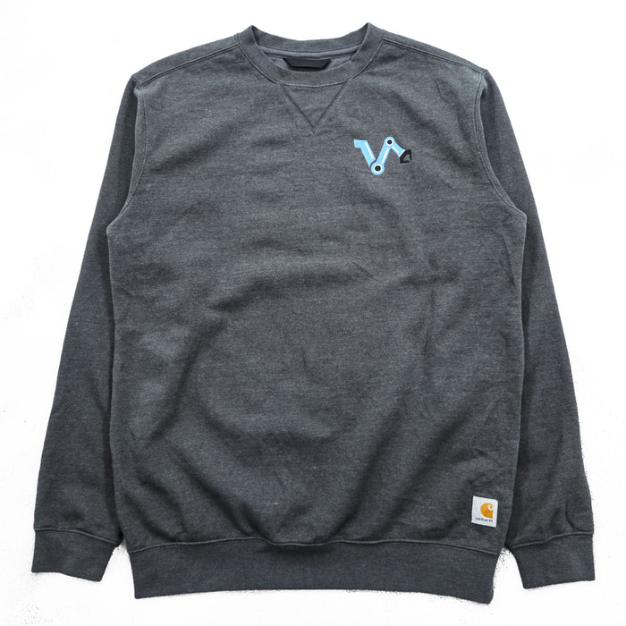 carhartt ルーズフィット 前V スウェット トレーナー M グレー 裏起毛 ワンポイント 刺繍 LOOSE FIT TS0124
