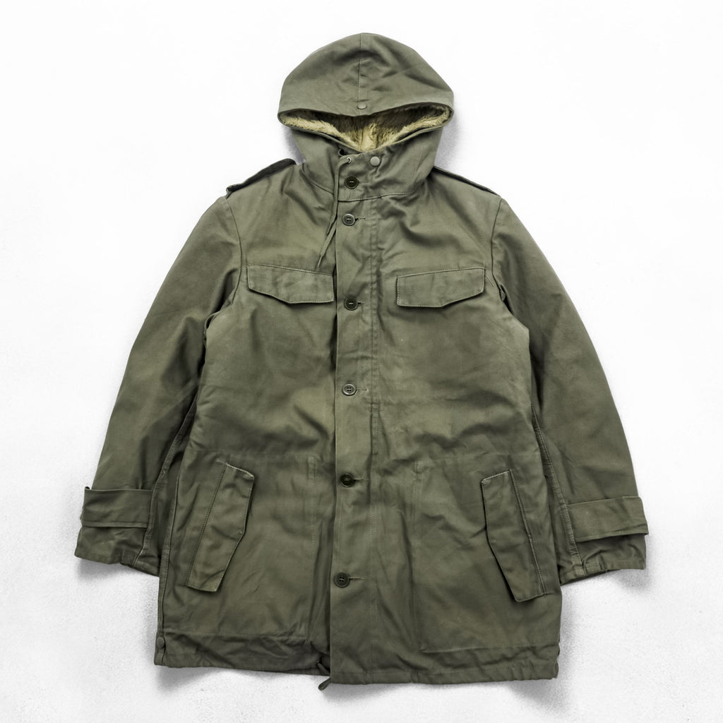 90年代 ドイツ軍 ヴィンテージ モッズコート L カーキ ボアライナー着脱 エポレット ドローコード ミリタリー