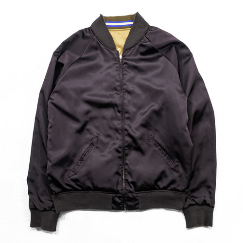 291295=HOMME LABO 00年代 ヴィンテージ リバーシブル スカジャン スーベニアジャケット L ブラウン 刺繍 ALOHA HAWAIIAN ISLANDS