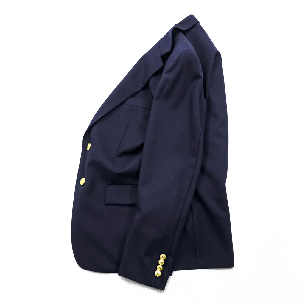 Polo Ralph Lauren 1990s Vintage 2-Button Blazer , Tailored Jacket, Navy, Size M, Gold Buttons