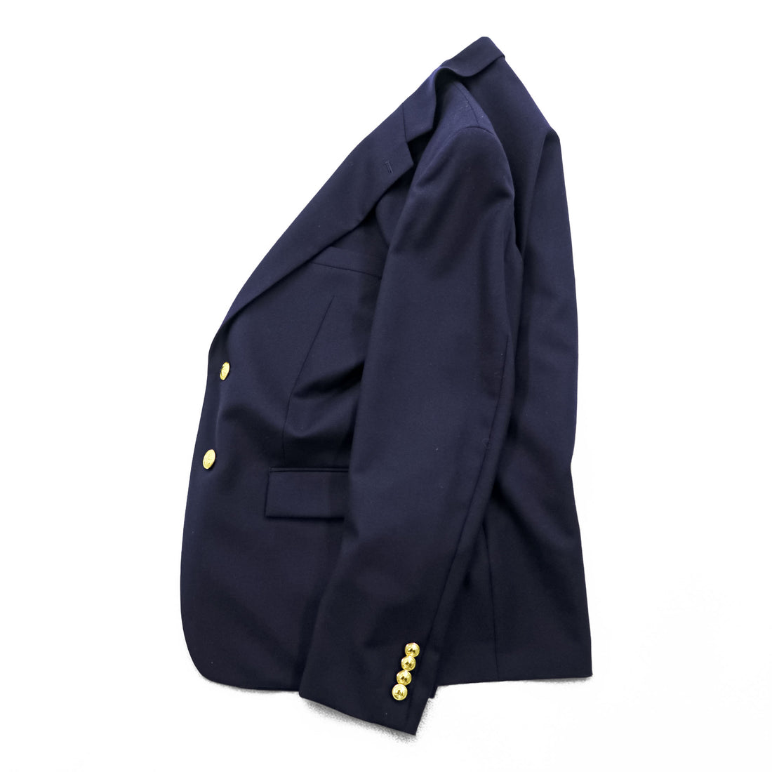 Polo Ralph Lauren 1990s Vintage 2-Button Blazer , Tailored Jacket, Navy, Size M, Gold Buttons