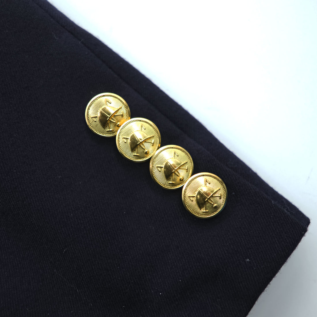 Polo Ralph Lauren 1990s Vintage 2-Button Blazer , Tailored Jacket, Navy, Size M, Gold Buttons