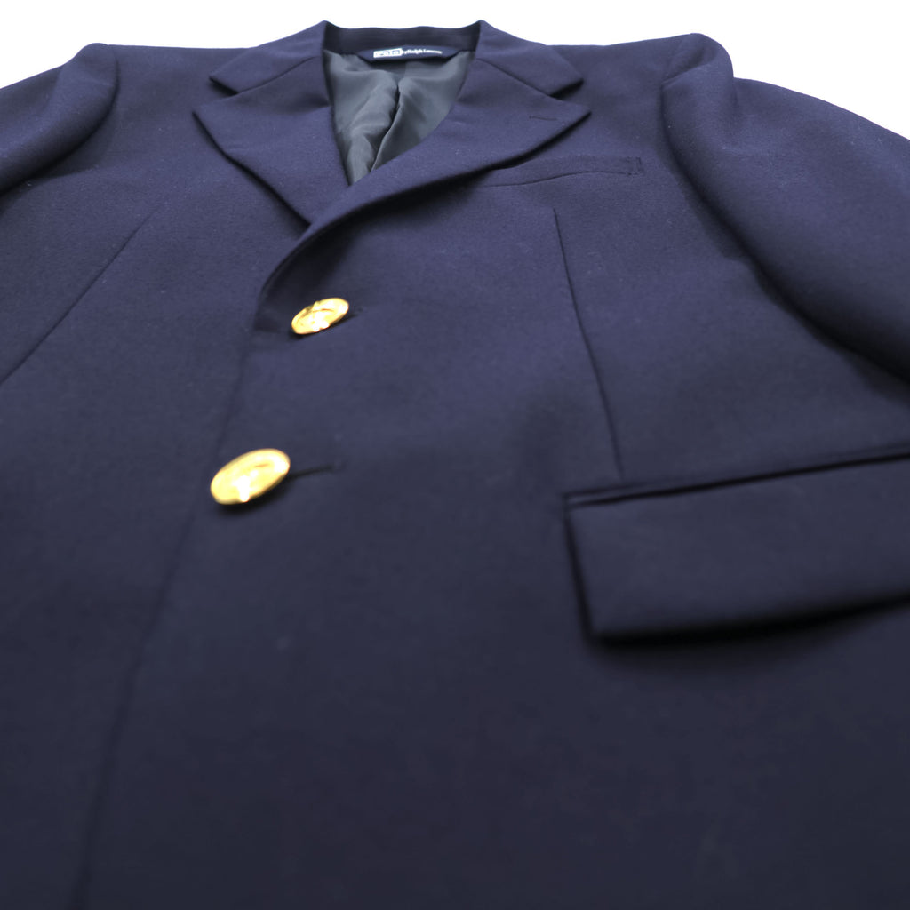 Polo Ralph Lauren 1990s Vintage 2-Button Blazer , Tailored Jacket, Navy, Size M, Gold Buttons