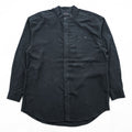 Vintage 90s ZEIDLER & ZEIDLER Silk Band Collar Hidden Placket Shirt Mens L Black
