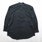 Vintage 90s ZEIDLER & ZEIDLER Silk Band Collar Hidden Placket Shirt Mens L Black