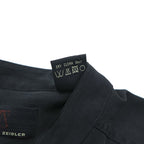 Vintage 90s ZEIDLER & ZEIDLER Silk Band Collar Hidden Placket Shirt Mens L Black