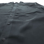 Vintage 90s ZEIDLER & ZEIDLER Silk Band Collar Hidden Placket Shirt Mens L Black