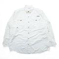 Columbia PFG Omni-Shade White Long Sleeve Fishing Shirt Bonehead Style Vented Button Down Size L