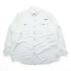 Columbia PFG Omni-Shade White Long Sleeve Fishing Shirt Bonehead Style Vented Button Down Size L