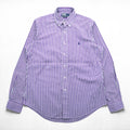 Polo by Ralph Lauren Custom Fit Dress Shirt Purple Multi Stripe Button Down 100% Cotton Size 16 40-82