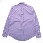 Polo by Ralph Lauren Custom Fit Dress Shirt Purple Multi Stripe Button Down 100% Cotton Size 16 40-82