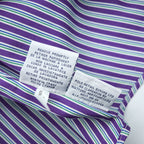 Polo by Ralph Lauren Custom Fit Dress Shirt Purple Multi Stripe Button Down 100% Cotton Size 16 40-82