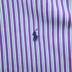 Polo by Ralph Lauren Custom Fit Dress Shirt Purple Multi Stripe Button Down 100% Cotton Size 16 40-82