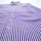 Polo by Ralph Lauren Custom Fit Dress Shirt Purple Multi Stripe Button Down 100% Cotton Size 16 40-82