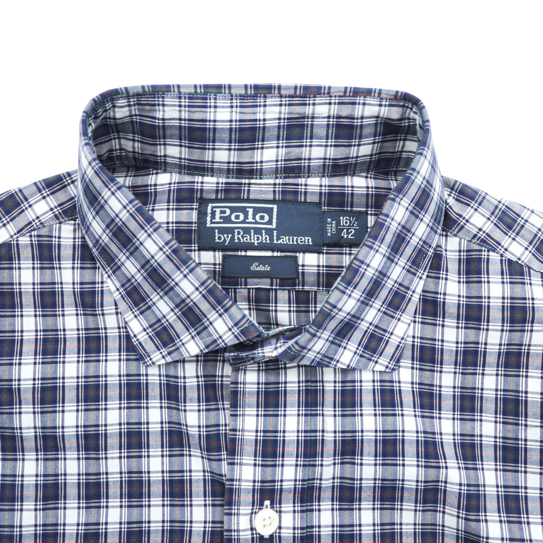 Polo Ralph Lauren 90s Vintage Long-Sleeve Shirt, Size L, Navy, Checked Estate