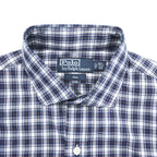 Polo Ralph Lauren 90s Vintage Long-Sleeve Shirt, Size L, Navy, Checked Estate