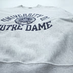 Champion Reverse Weave Sweatshirt, Size L, Gray, College Style, Arch Logo, 3-Tier Print, Discharge Print, NOTRE DAME