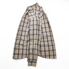 L.L.Bean 80s Vintage Long-Sleeve Shirt, Size M, Beige, Blue Checked