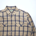 L.L.Bean 80s Vintage Long-Sleeve Shirt, Size M, Beige, Blue Checked