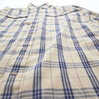 L.L.Bean 80s Vintage Long-Sleeve Shirt, Size M, Beige, Blue Checked