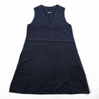 Marc O’Polo Natural Linen Sleeveless V-Neck Dress Navy 100% Linen