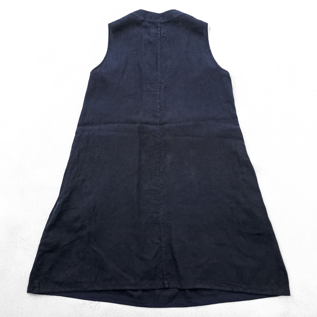 Marc O’Polo Natural Linen Sleeveless V-Neck Dress Navy 100% Linen