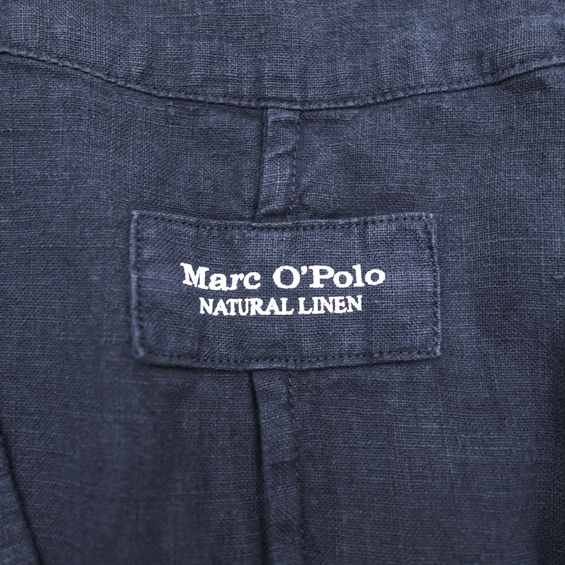 Marc O’Polo Natural Linen Sleeveless V-Neck Dress Navy 100% Linen