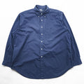 Polo Ralph Lauren 90s Vintage Long-Sleeve Button-Down Shirt, Size XL and up, Navy, Small Pony Logo Embroidery, YARMOUTH