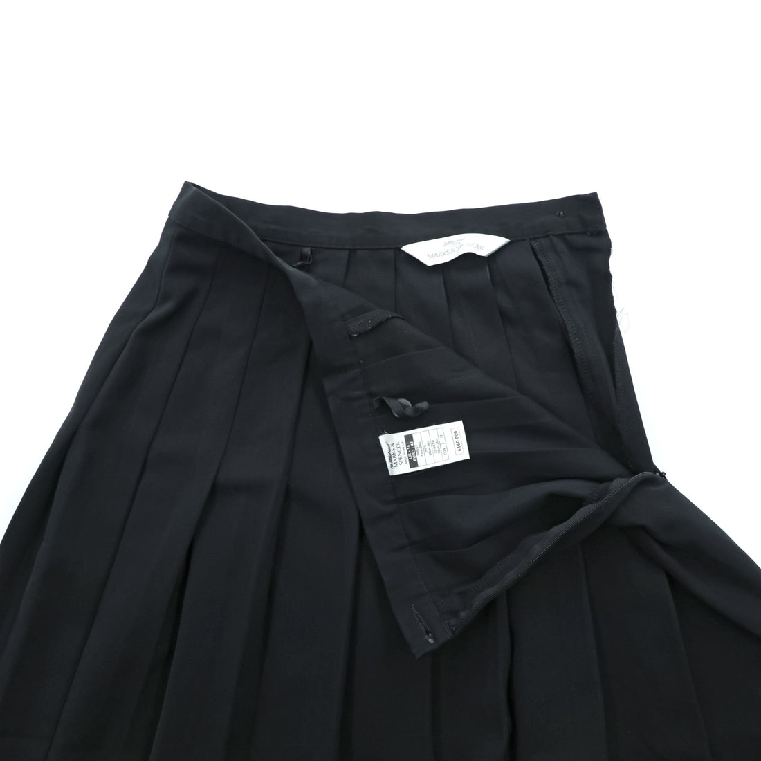 St Michael from Marks & Spencer 90年代 英国製 ヴィンテージ ロング プリーツスカート M ブラック イギリス製