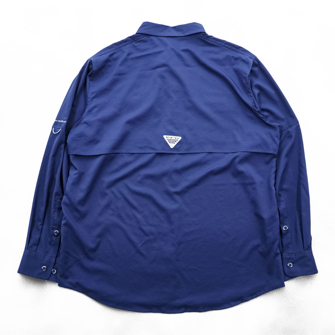 Columbia Bahamas Fishing Long-Sleeve Button-Down Shirt, Size M, Blue, OMNI-SHIELD, UPF50