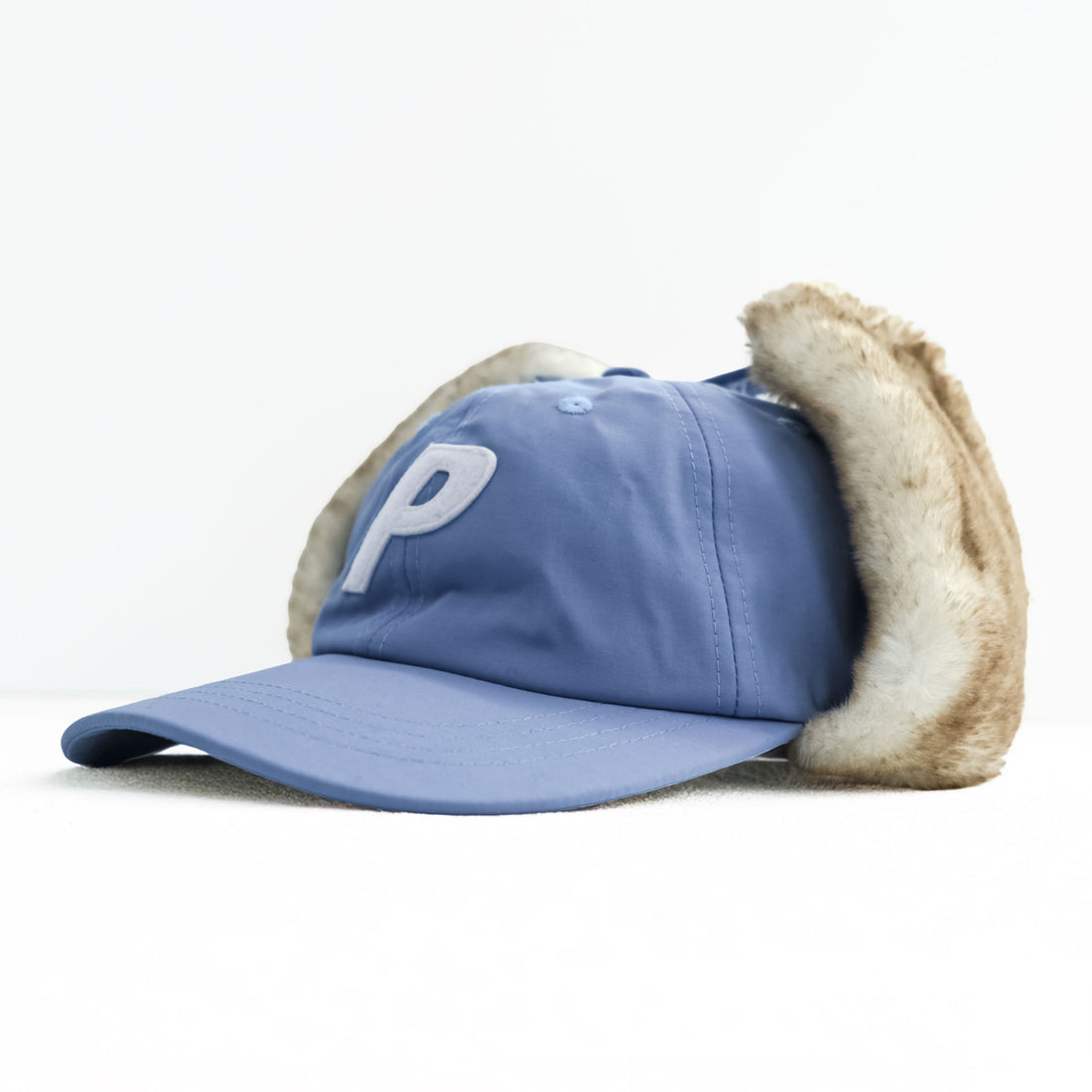 PALACE ドッグイヤー キャップ DOG EAR SHELL 6-PANEL ブルー ドローコード ボア ファー