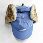 PALACE ドッグイヤー キャップ DOG EAR SHELL 6-PANEL ブルー ドローコード ボア ファー
