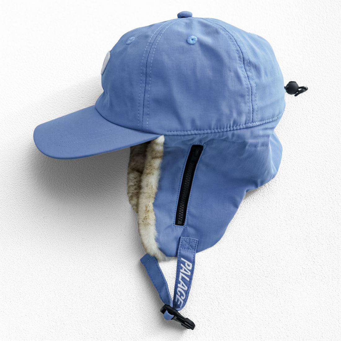 PALACE ドッグイヤー キャップ DOG EAR SHELL 6-PANEL ブルー ドローコード ボア ファー