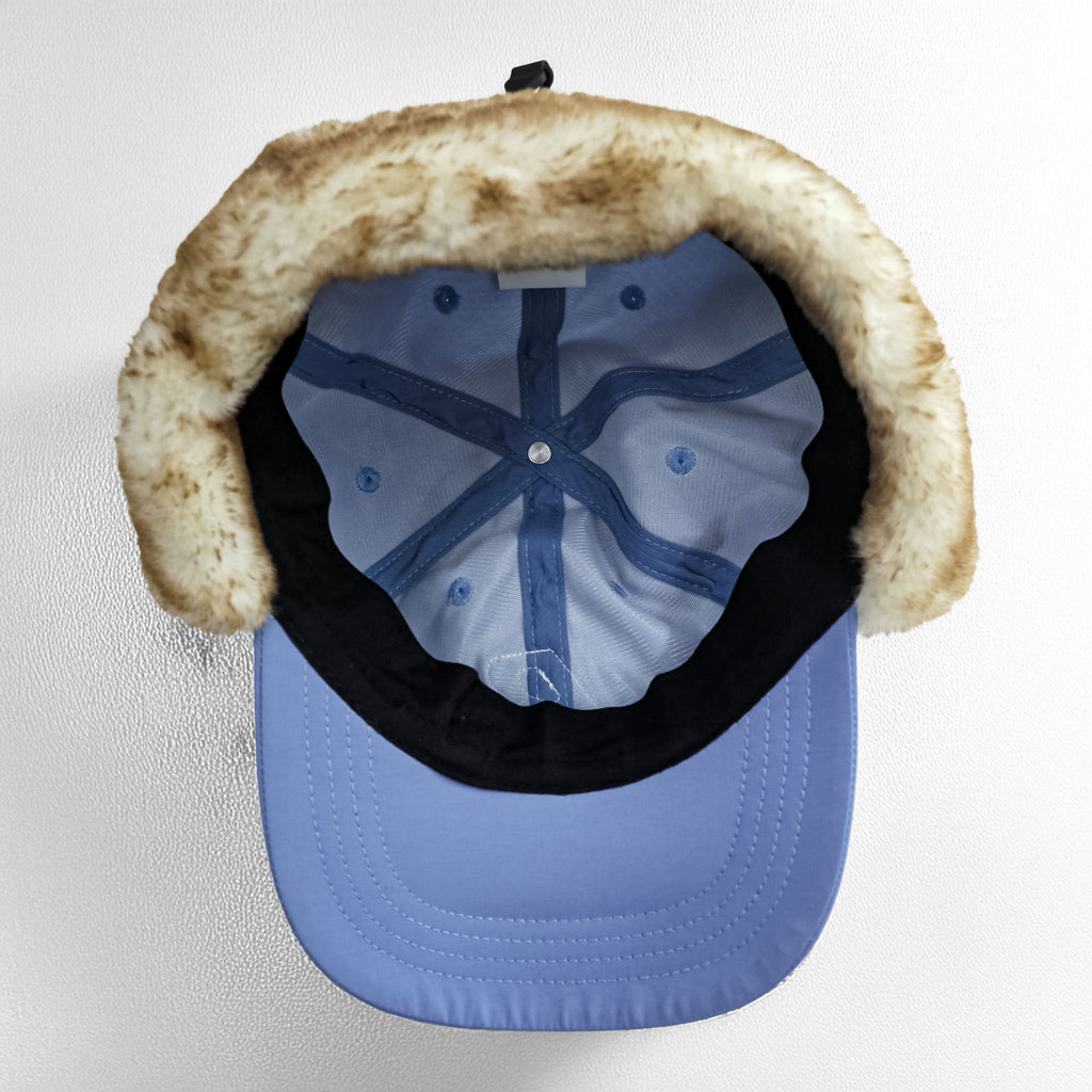 PALACE ドッグイヤー キャップ DOG EAR SHELL 6-PANEL ブルー ドローコード ボア ファー