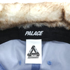 PALACE ドッグイヤー キャップ DOG EAR SHELL 6-PANEL ブルー ドローコード ボア ファー