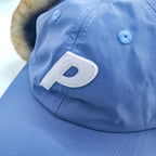 PALACE ドッグイヤー キャップ DOG EAR SHELL 6-PANEL ブルー ドローコード ボア ファー