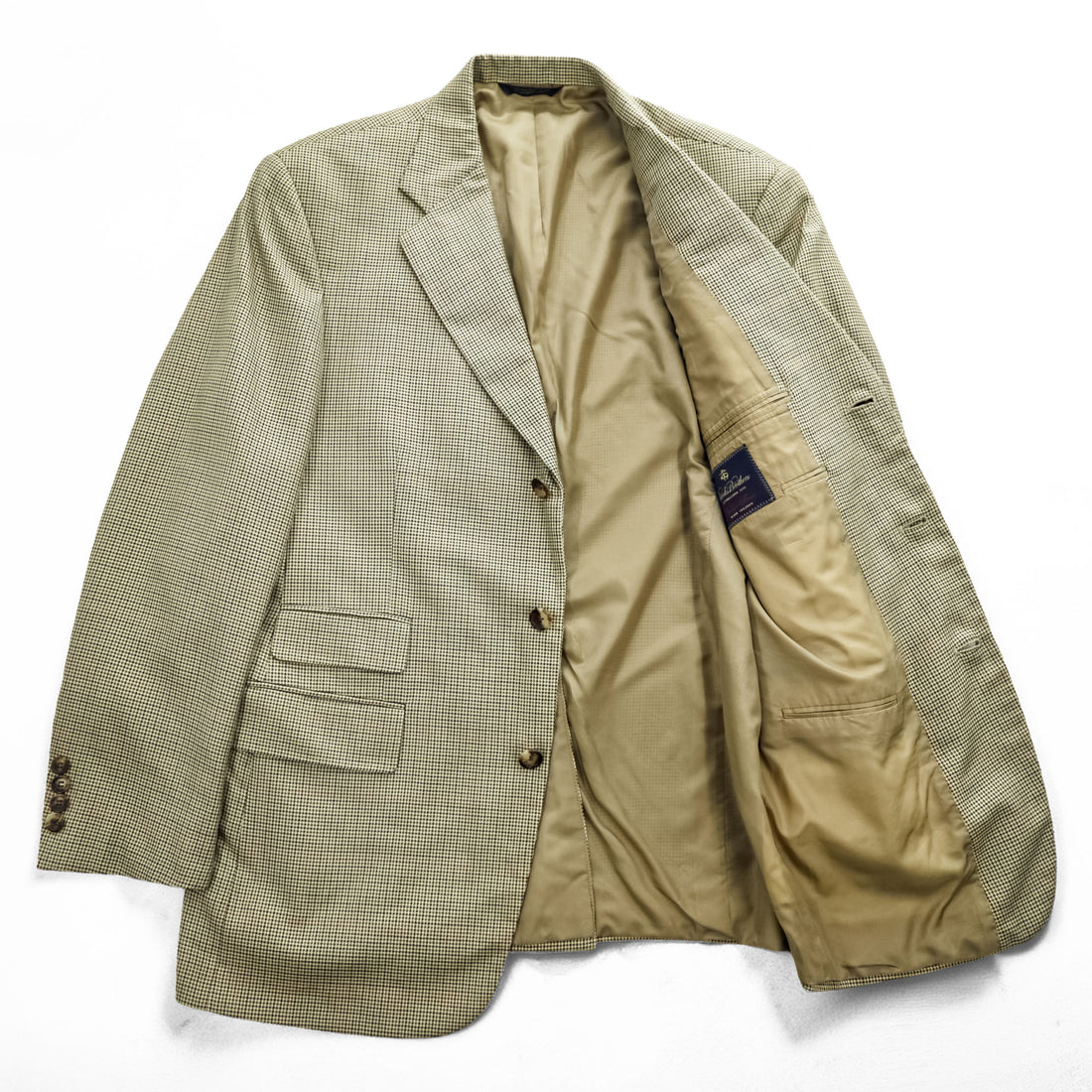 Brooks Brothers Golden Fleece Hand Tailored Houndstooth Sport Coat Silk Linen Wool Blend 41R