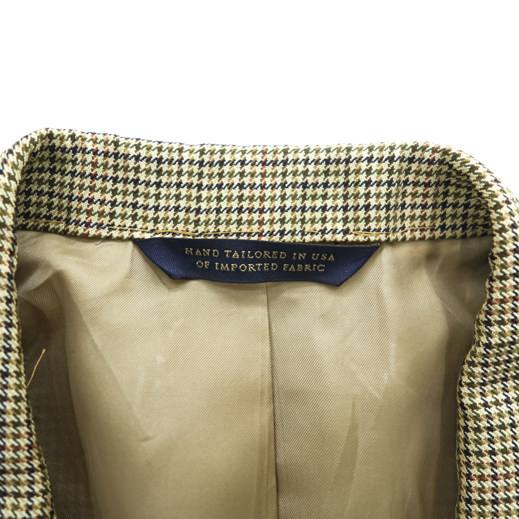 Brooks Brothers Golden Fleece Hand Tailored Houndstooth Sport Coat Silk Linen Wool Blend 41R
